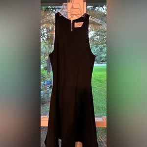 ABERCROMBIE & FITCH Neoprene Short Black Skater Dress - Exposed Zipper - Size Sm